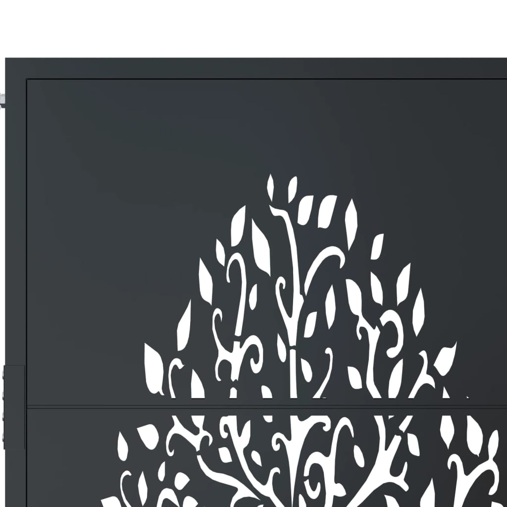 Sodo vartai, antracito, 105x155cm, plienas, medžio dizaino