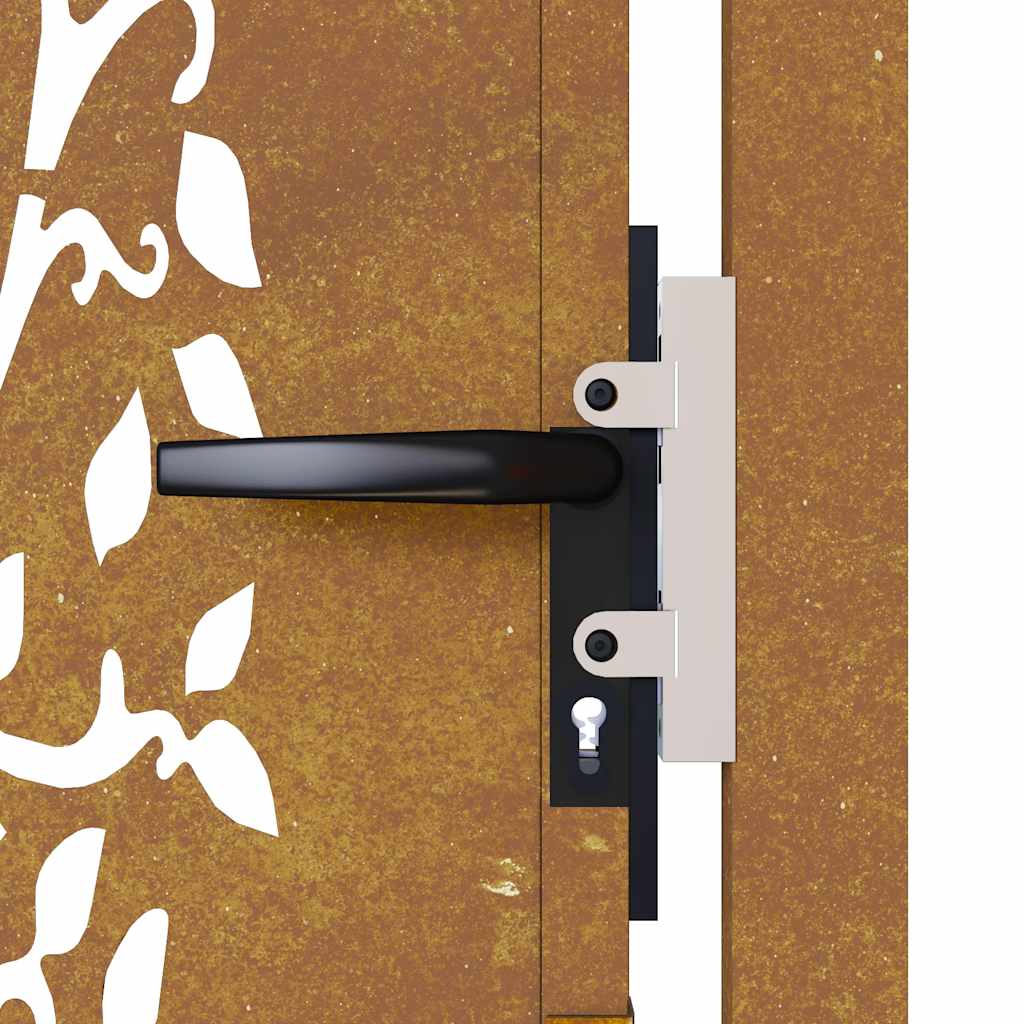 Sodo vartai, 105x155cm, corten plienas, medžio dizaino