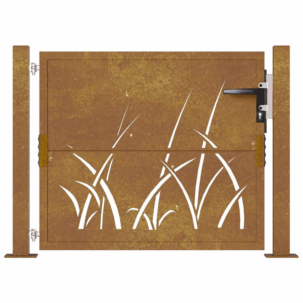 Sodo vartai, 105x80cm, corten plienas, žolės dizaino