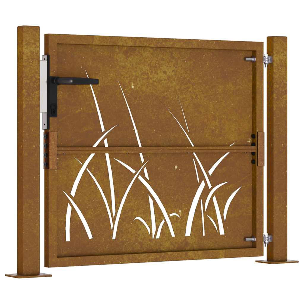Sodo vartai, 105x80cm, corten plienas, žolės dizaino