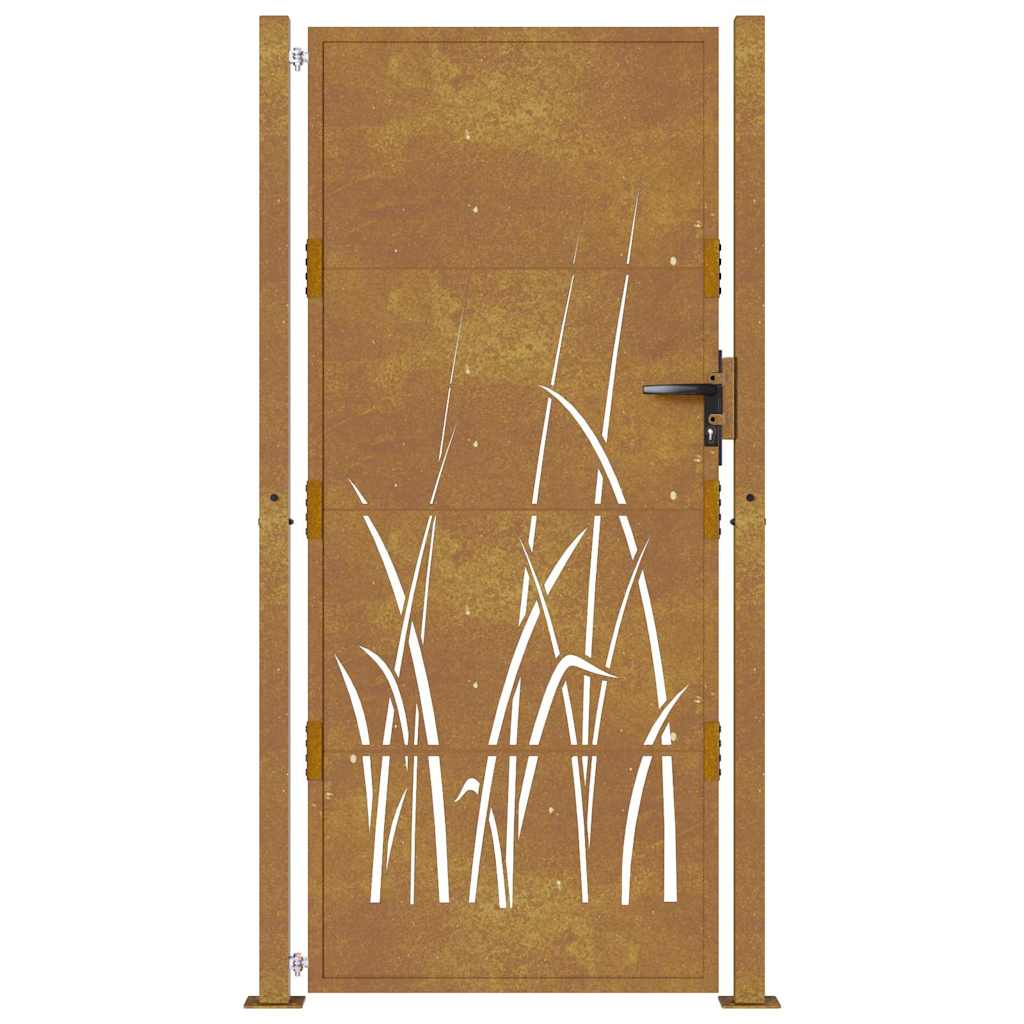 Sodo vartai, 100x175 cm, Corten plienas, žolės raštas