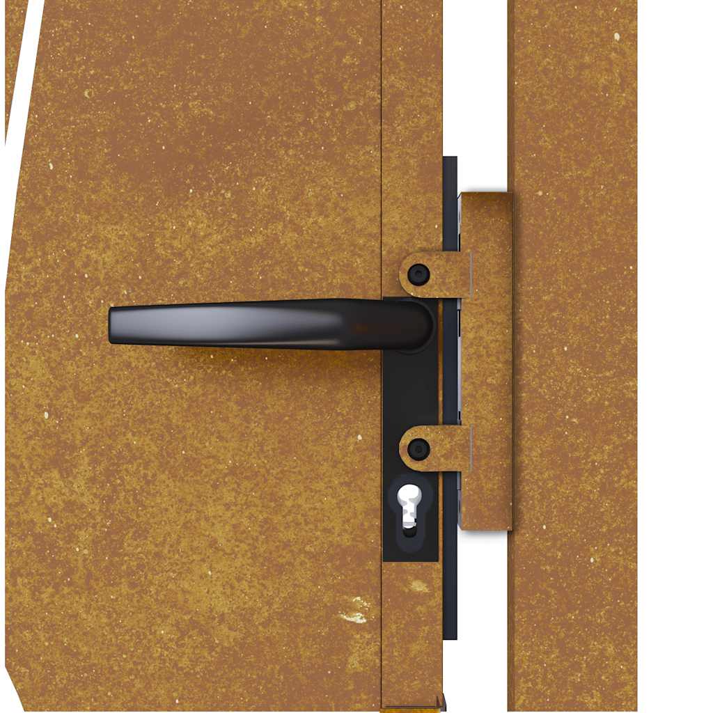 Sodo vartai, 100x175 cm, Corten plienas, žolės raštas