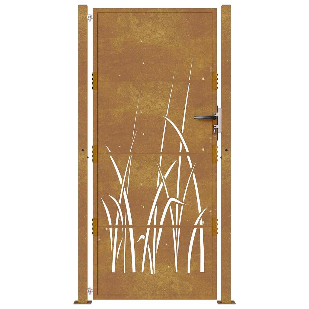 Sodo vartai, 105x205cm, corten plienas, žolės dizaino