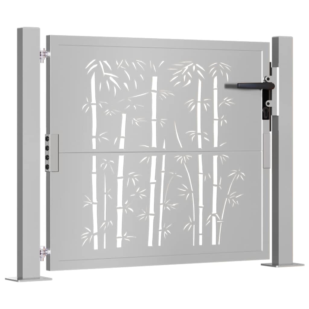 Garden gate, 105x180cm, corten steel, bamboo design