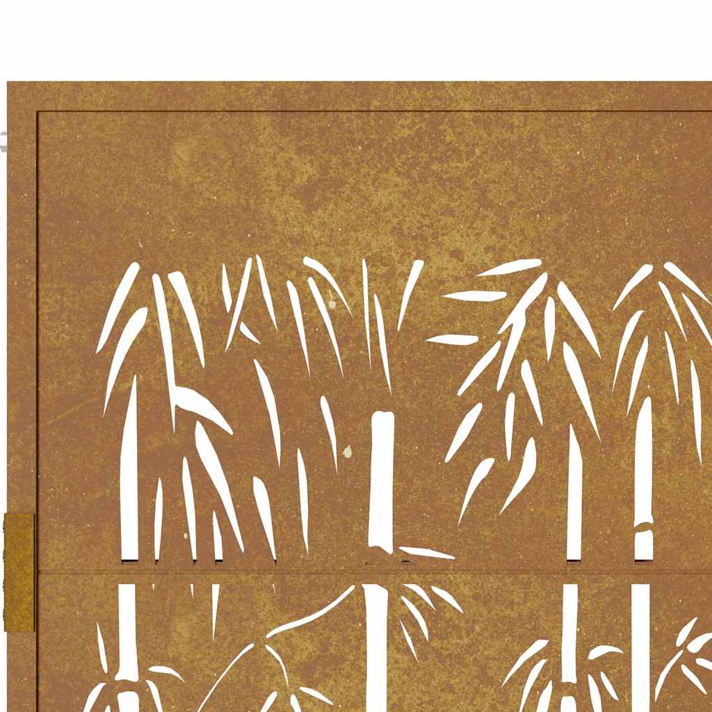 Garden gate, 105x180cm, corten steel, bamboo design