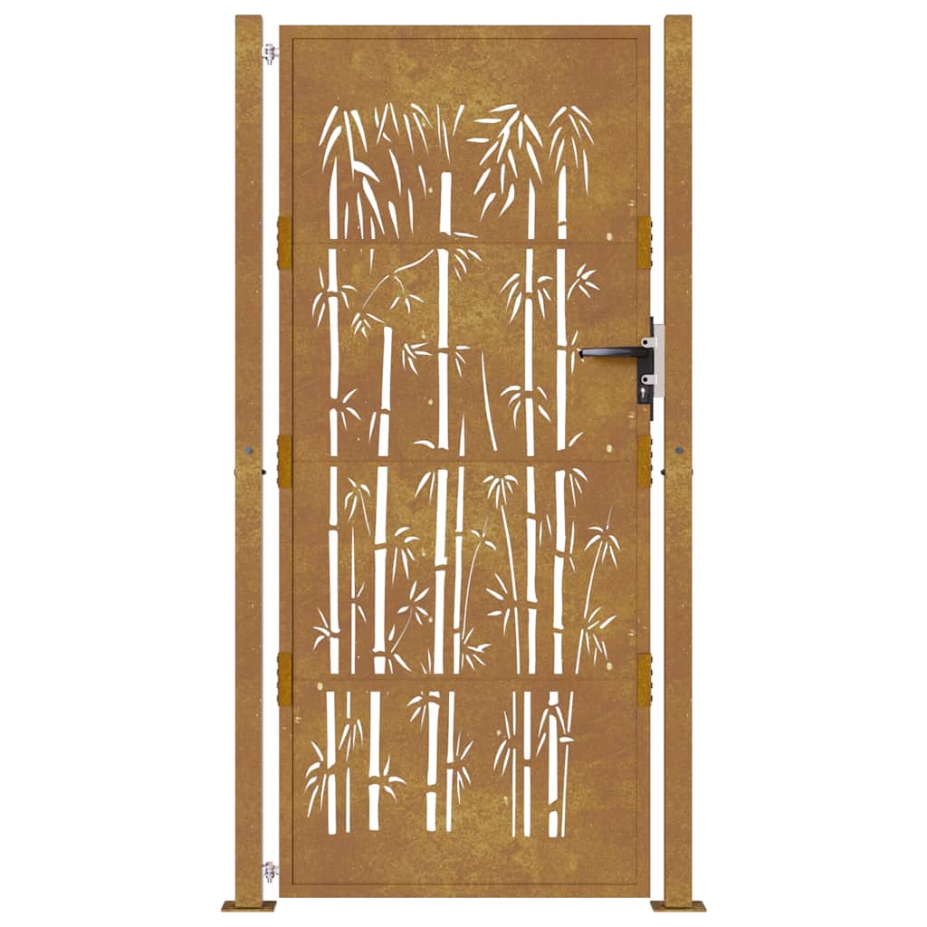 Sodo vartai, 105x130cm, corten plienas, bambuko dizaino