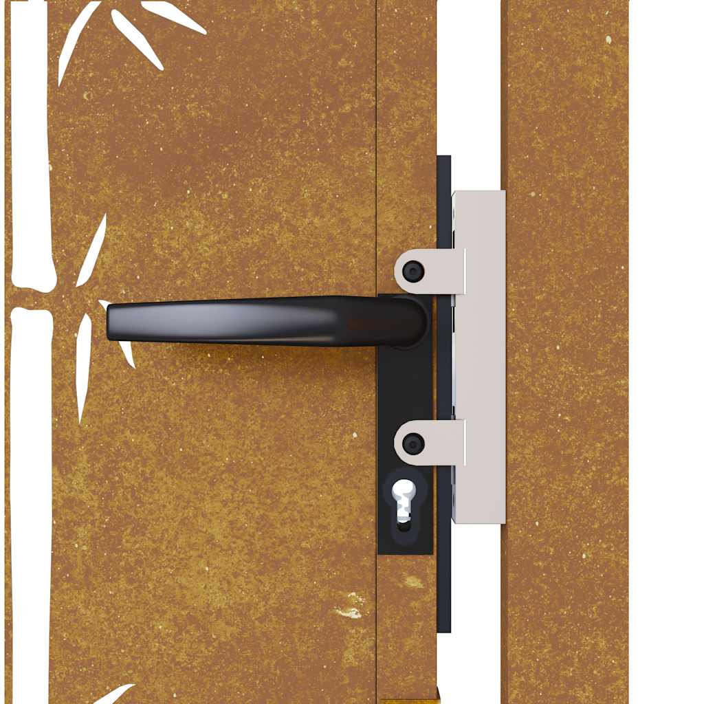 Sodo vartai, 105x130cm, corten plienas, bambuko dizaino