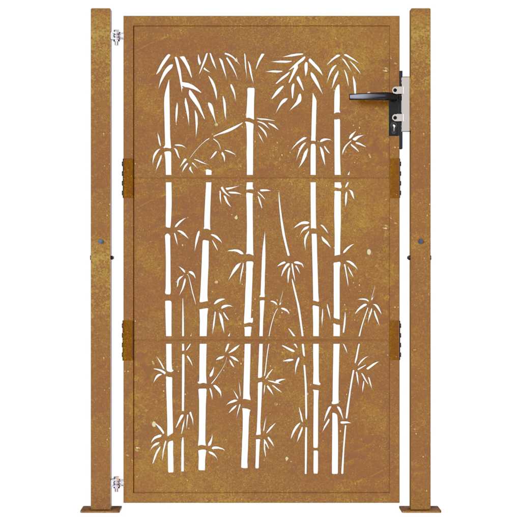 Dārza vārti, 105x155cm, kortena tērauds, bambusa dizains