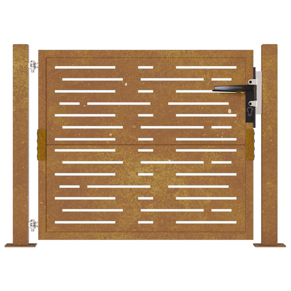 Sodo vartai, 105x80cm, corten plienas, kvadratų dizaino