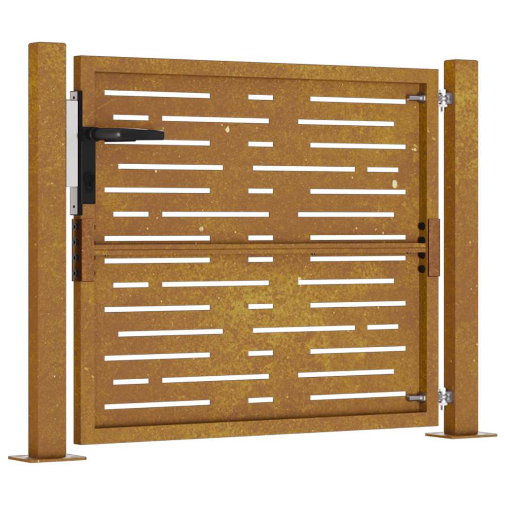 Sodo vartai, 105x80cm, corten plienas, kvadratų dizaino
