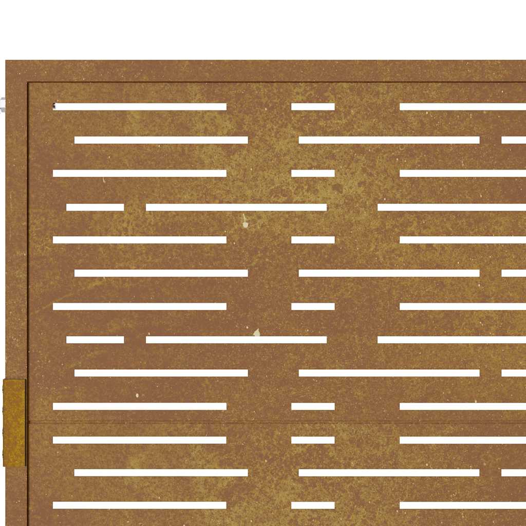 Sodo vartai, 105x80cm, corten plienas, kvadratų dizaino