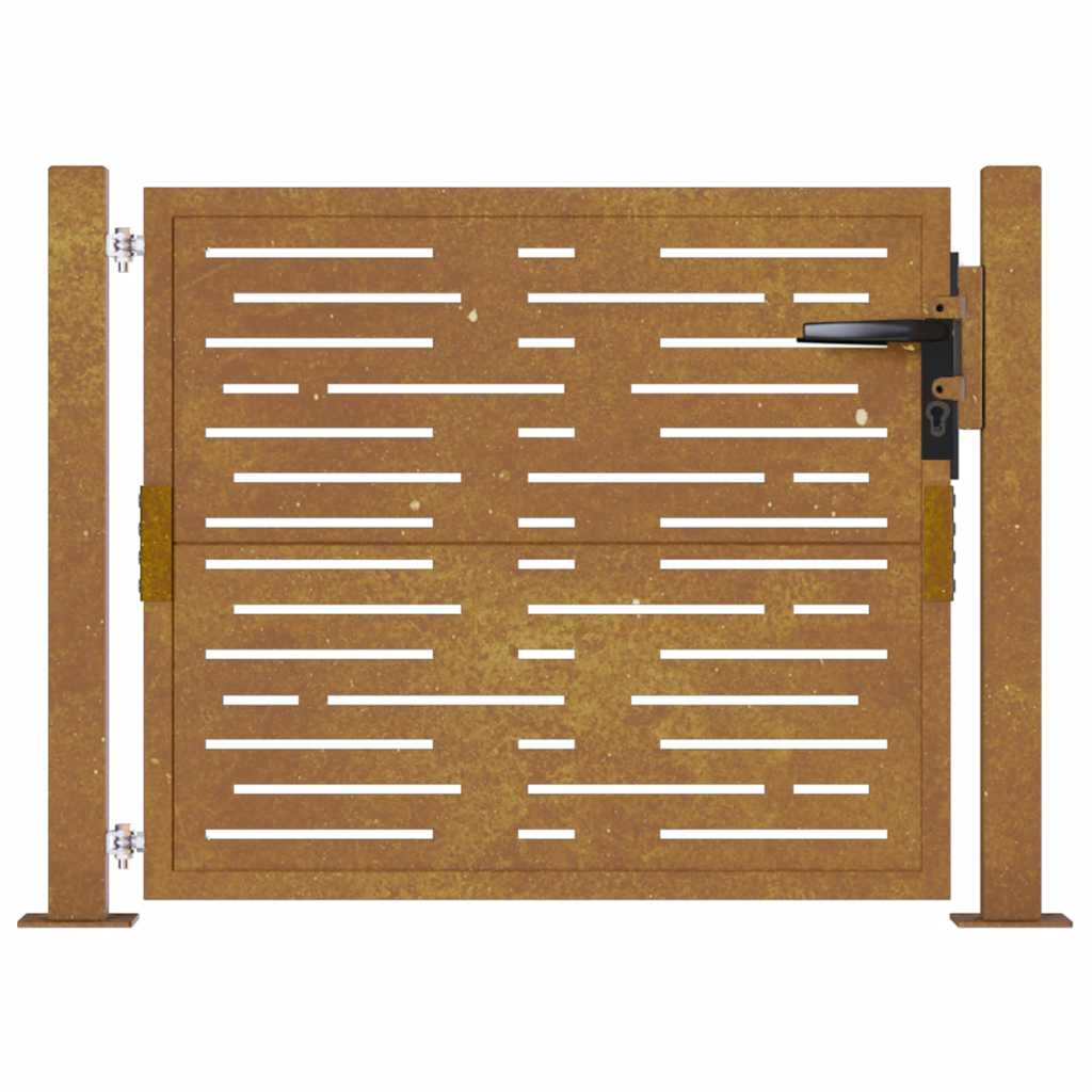 Sodo vartai, 100x100 cm, Corten plienas, kvadratinis dizainas