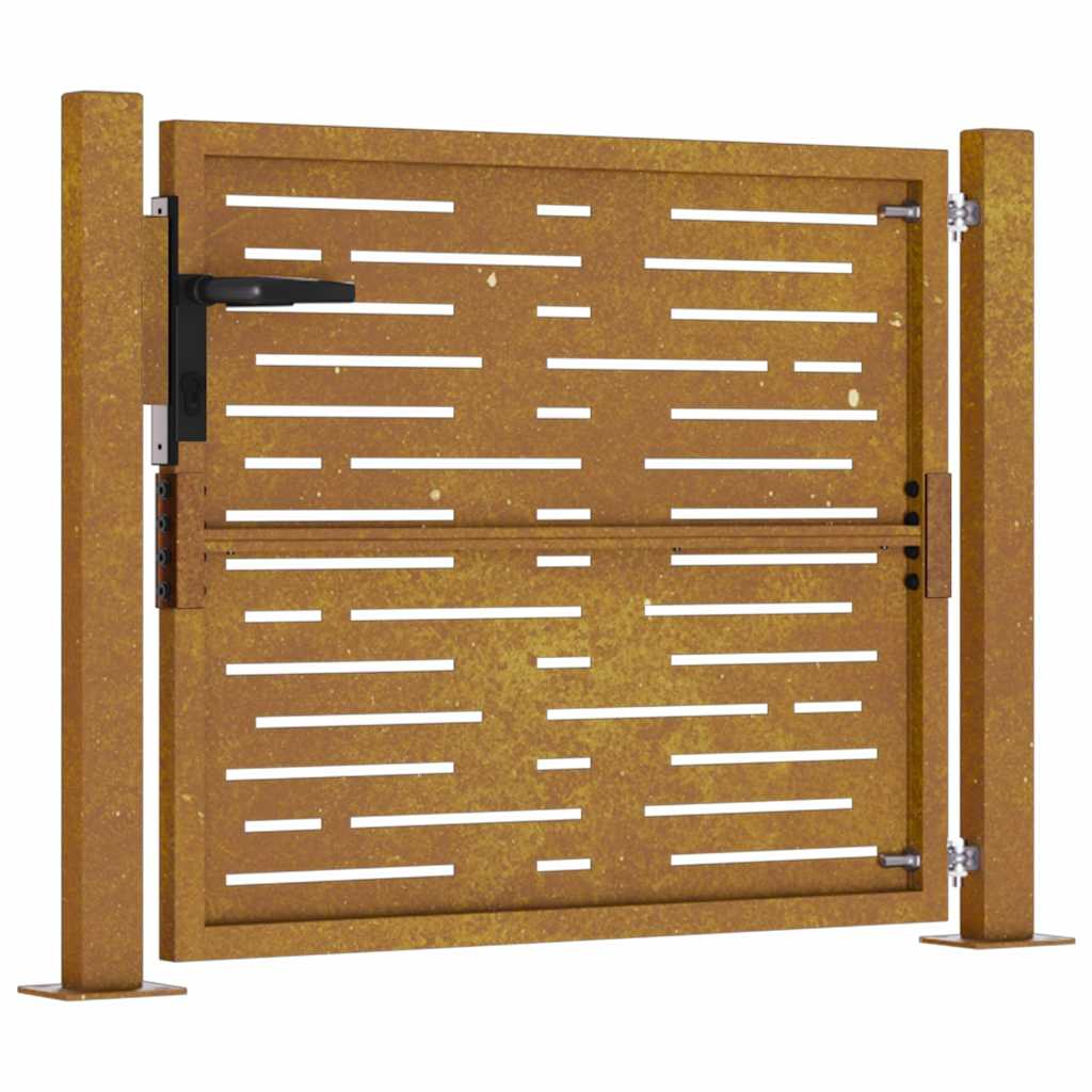 Sodo vartai, 100x100 cm, Corten plienas, kvadratinis dizainas