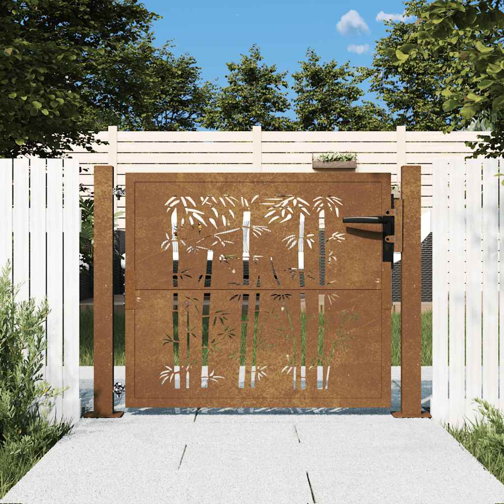 Sodo vartai, 100x100 cm, Corten plienas, kvadratinis dizainas