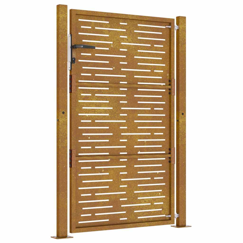 Sodo vartai, 105x130cm, corten plienas, kvadratų dizaino