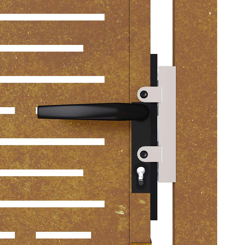 Sodo vartai, 105x130cm, corten plienas, kvadratų dizaino