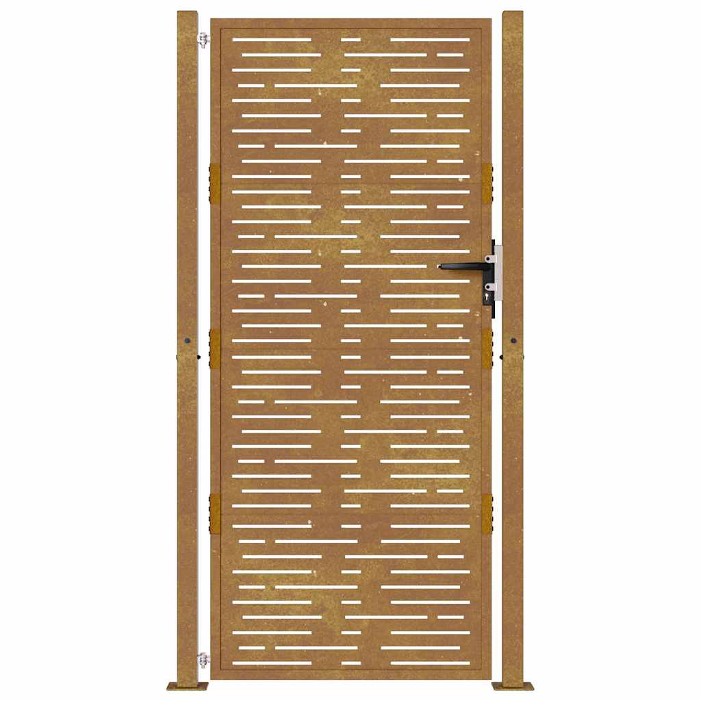 Sodo vartai, 105x180cm, corten plienas, kvadratų dizaino