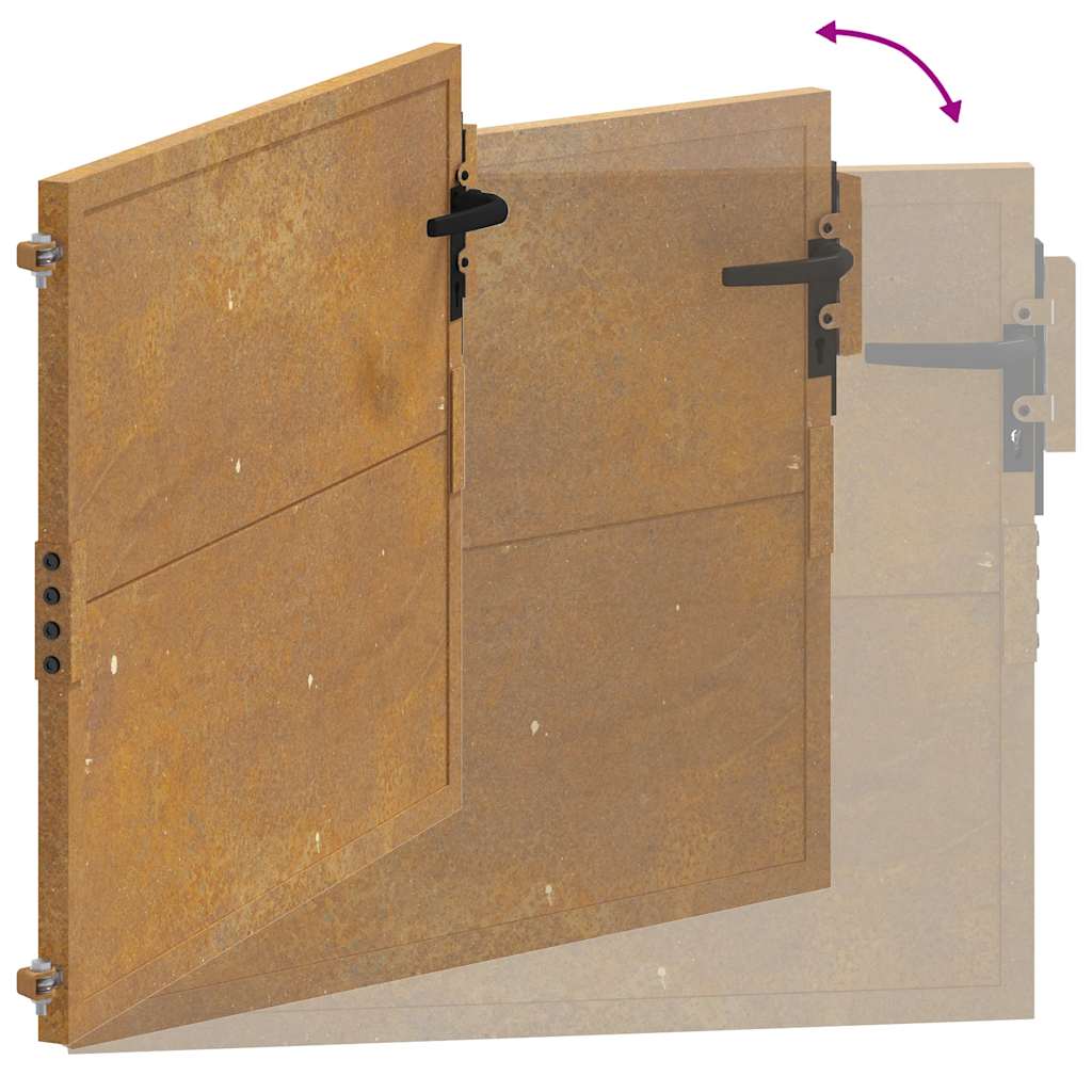 Sodo vartai, 100x100 cm, Corten plienas