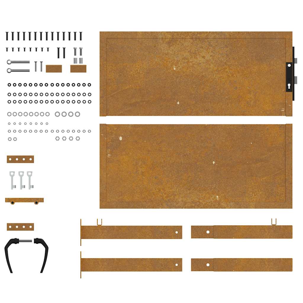 Sodo vartai, 100x100 cm, Corten plienas