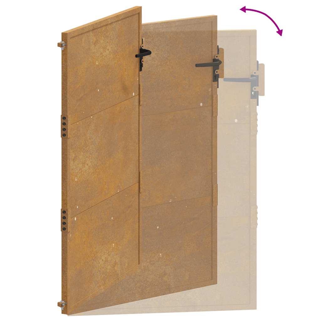 Sodo vartai, 100x200 cm, Corten plienas