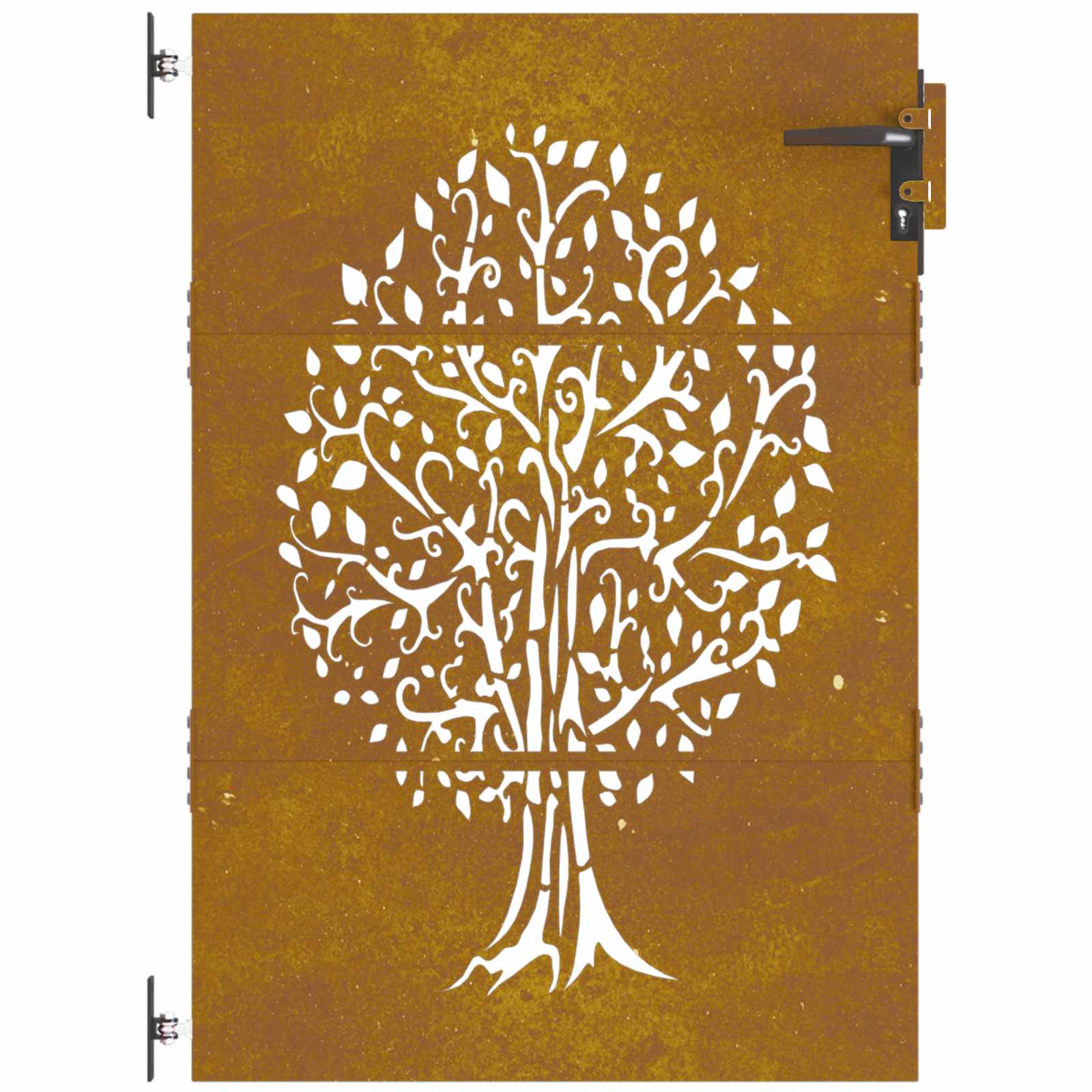 Sodo vartai, 85x150 cm, Corten plienas, medžio raštas