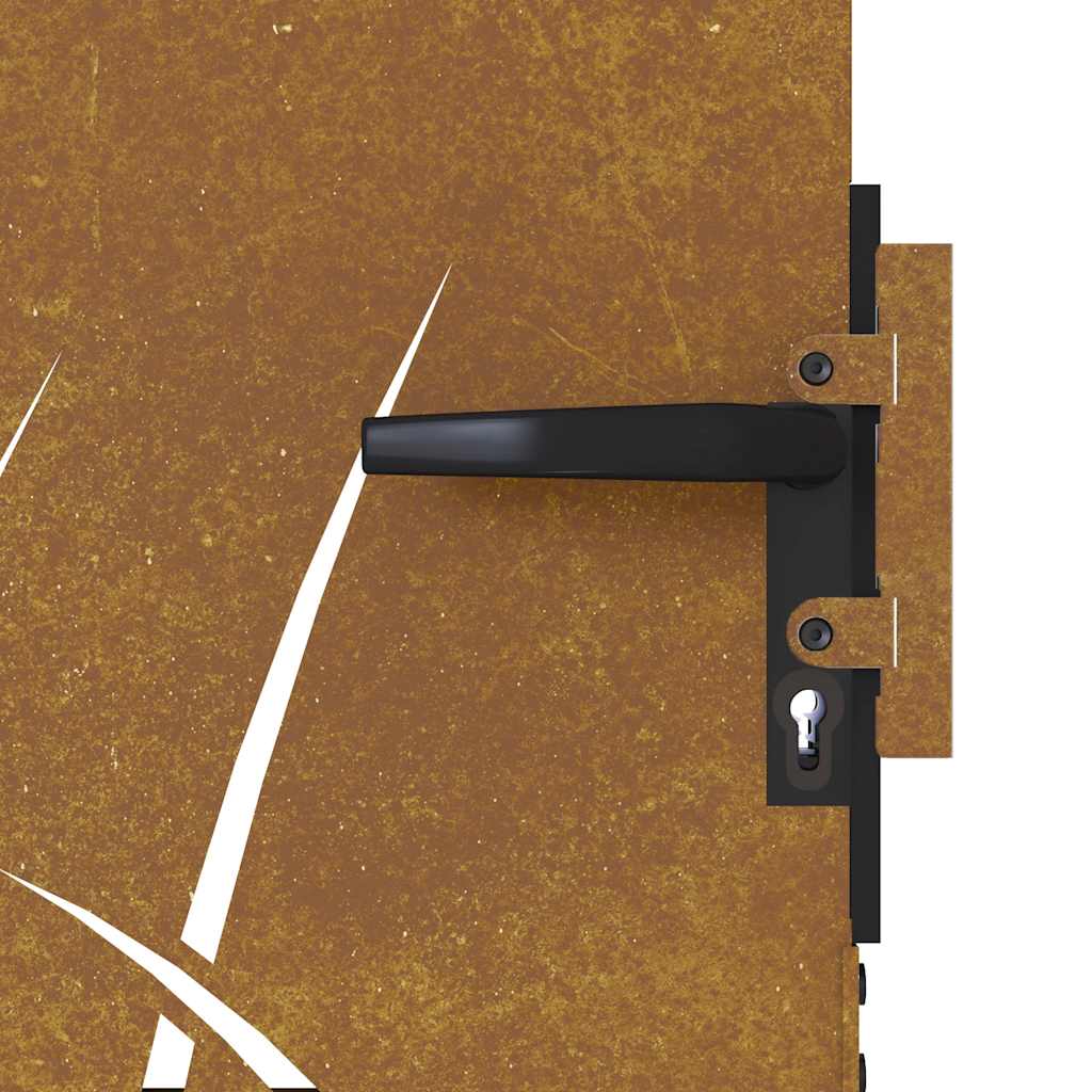 Sodo vartai, 85x75 cm, Corten plienas, žolės raštas