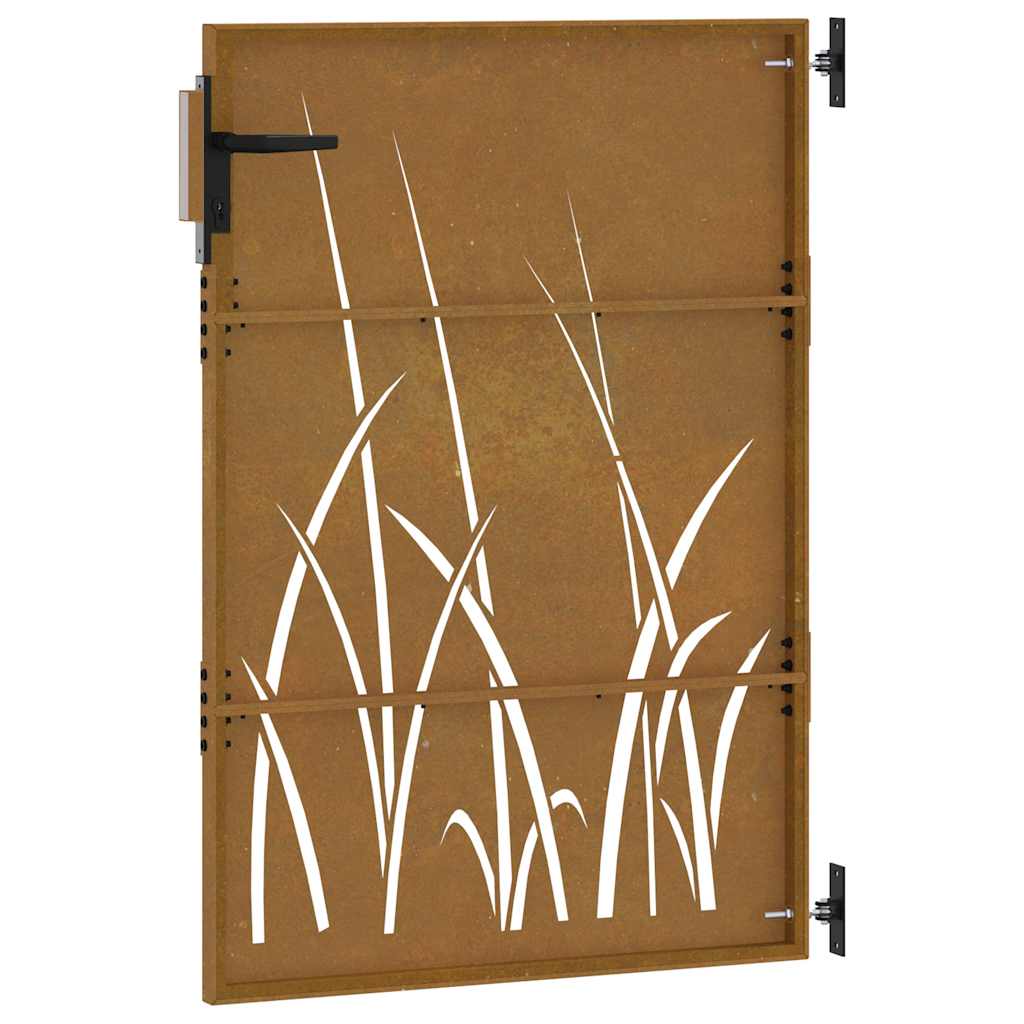 Sodo vartai, 85x125 cm, Corten plienas, žolės raštas