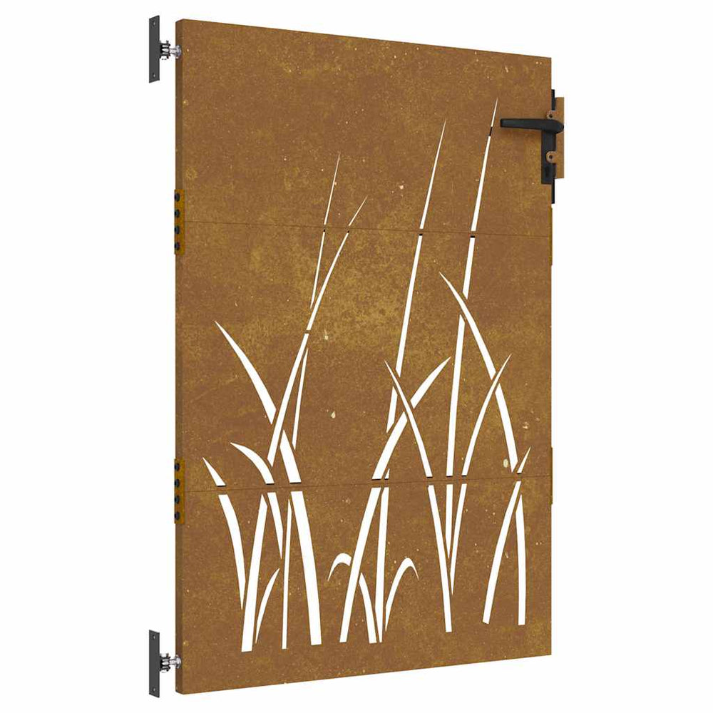 Sodo vartai, 85x150 cm, Corten plienas, žolės raštas