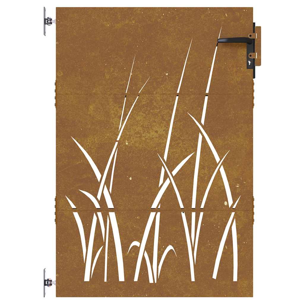 Sodo vartai, 85x150 cm, Corten plienas, žolės raštas