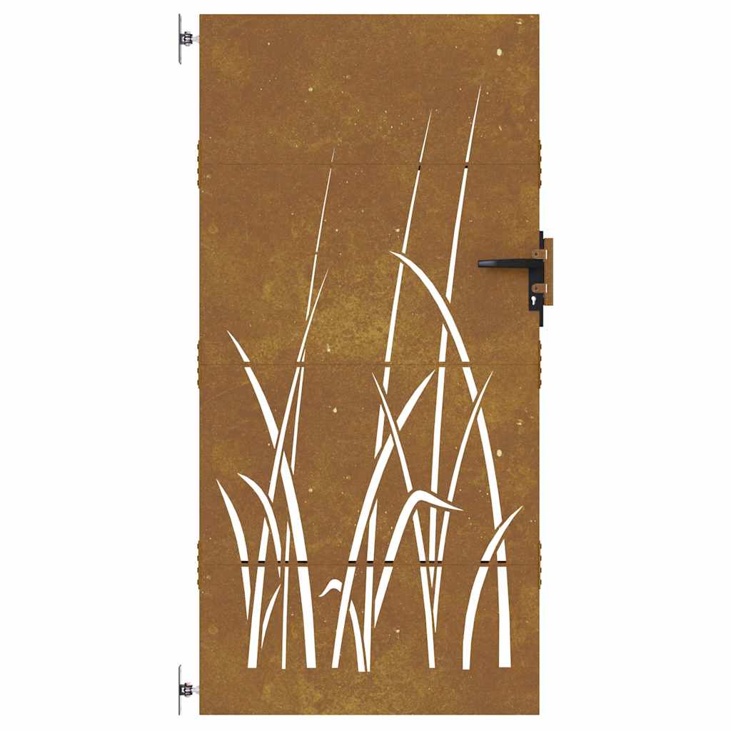 Sodo vartai, 85x200 cm, Corten plienas, žolės raštas