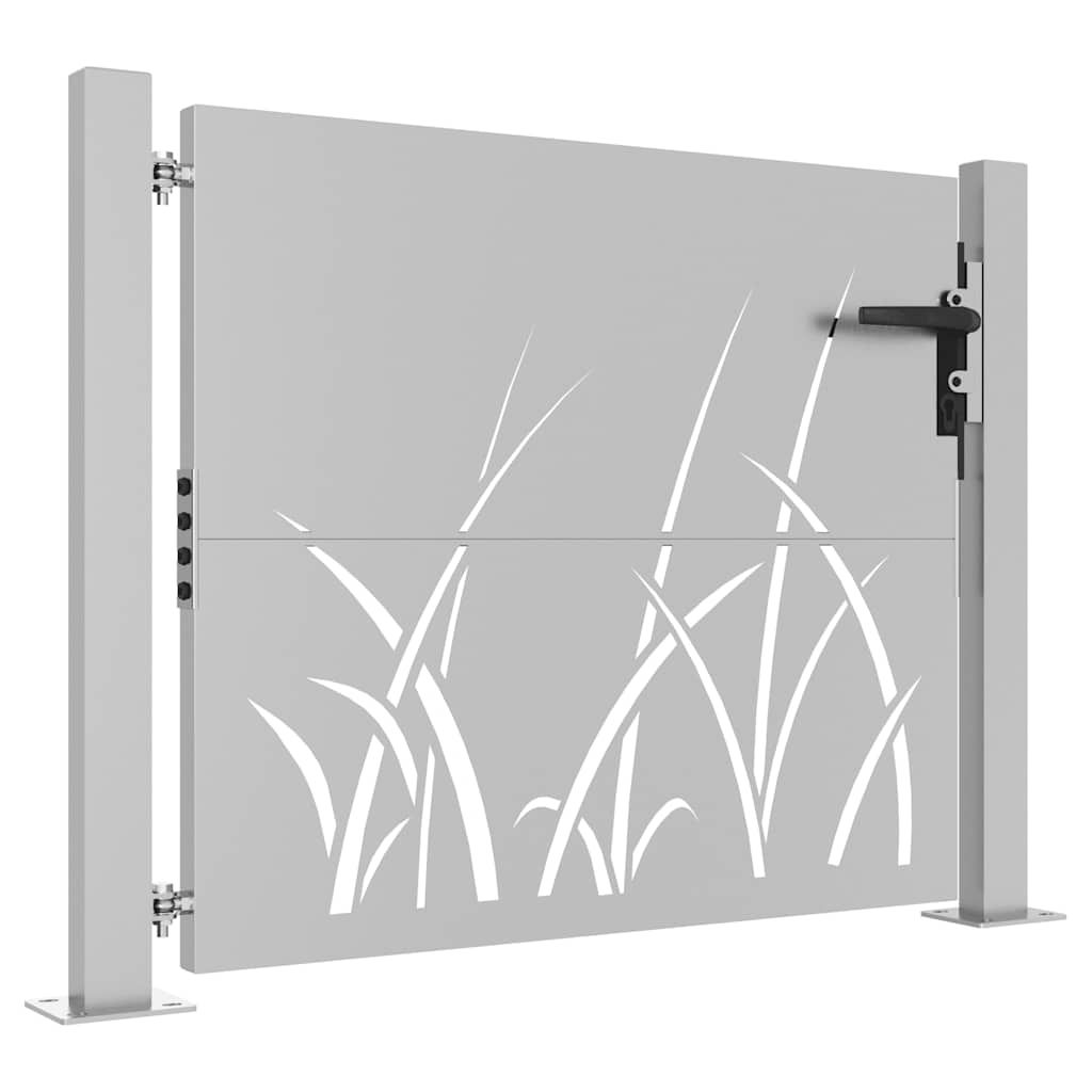 Sodo vartai, 100x100 cm, Corten plienas, žolės raštas
