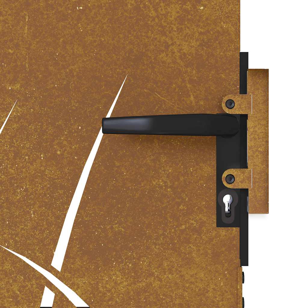 Sodo vartai, 100x100 cm, Corten plienas, žolės raštas