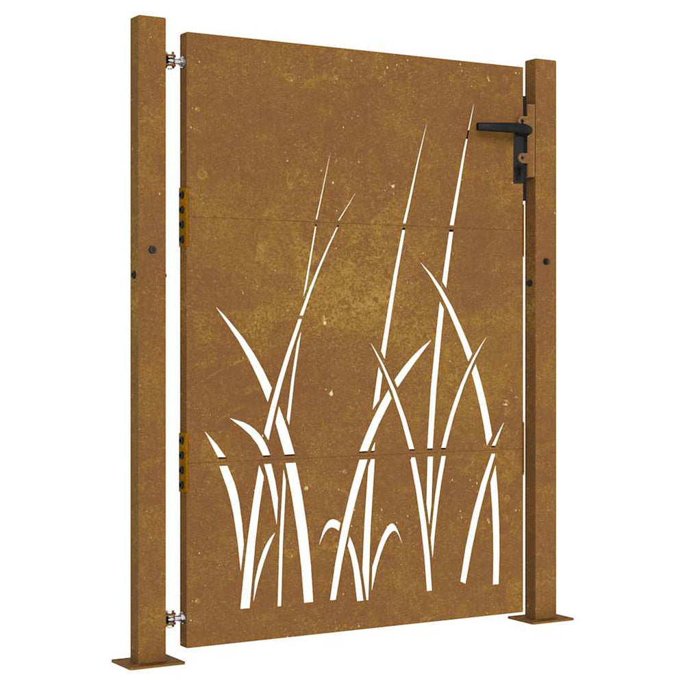 Sodo vartai, 100x150 cm, Corten plienas, žolės raštas
