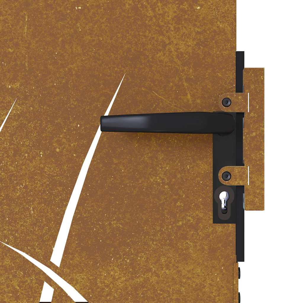 Sodo vartai, 100x150 cm, Corten plienas, žolės raštas
