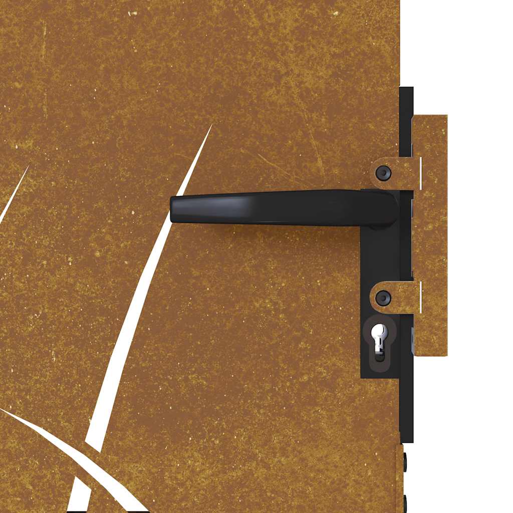 Sodo vartai, 100x175 cm, Corten plienas, žolės raštas