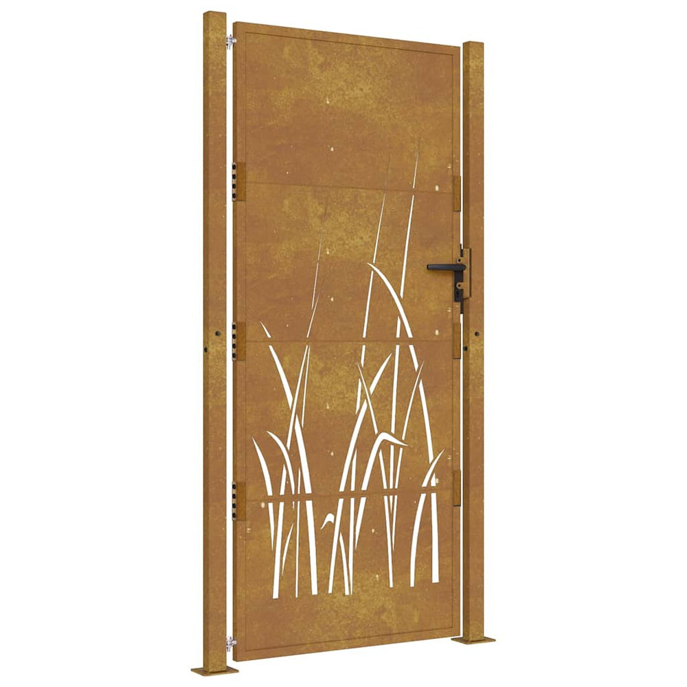 Sodo vartai, 100x200 cm, Corten plienas, žolės raštas