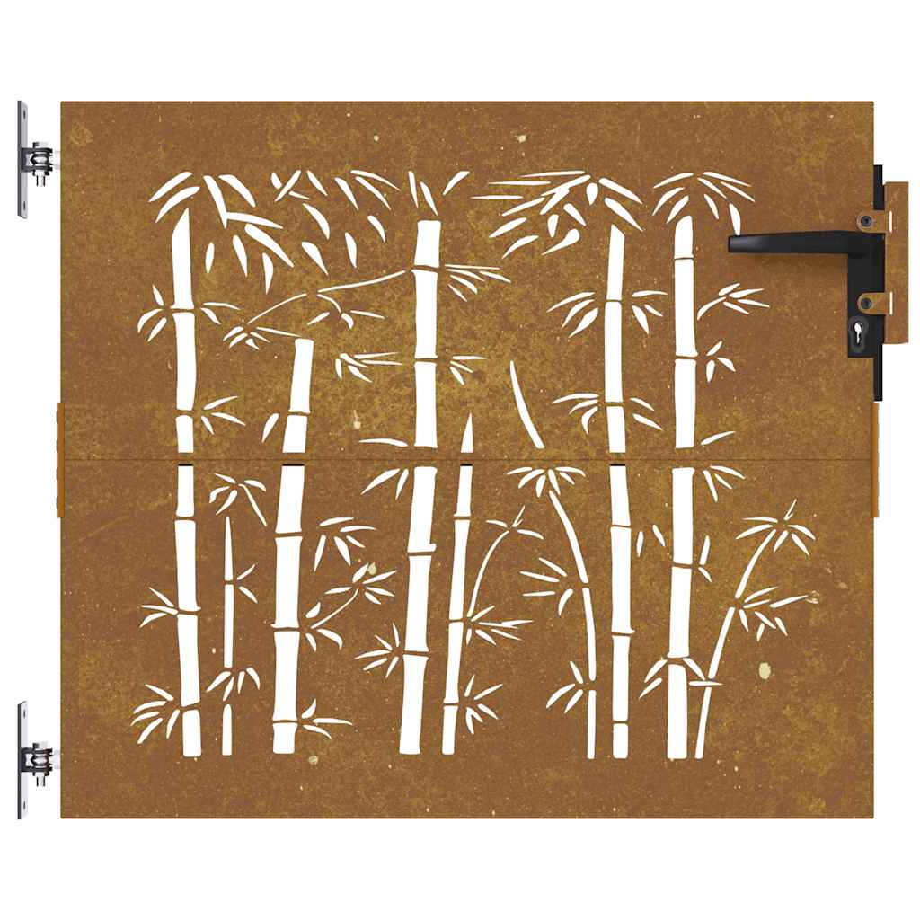 Sodo vartai, 85x75 cm, Corten plienas, bambuko dizainas