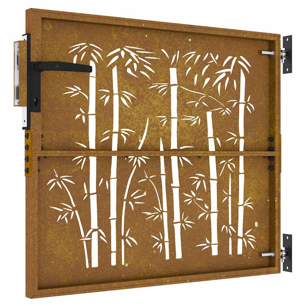 Sodo vartai, 85x75 cm, Corten plienas, bambuko dizainas