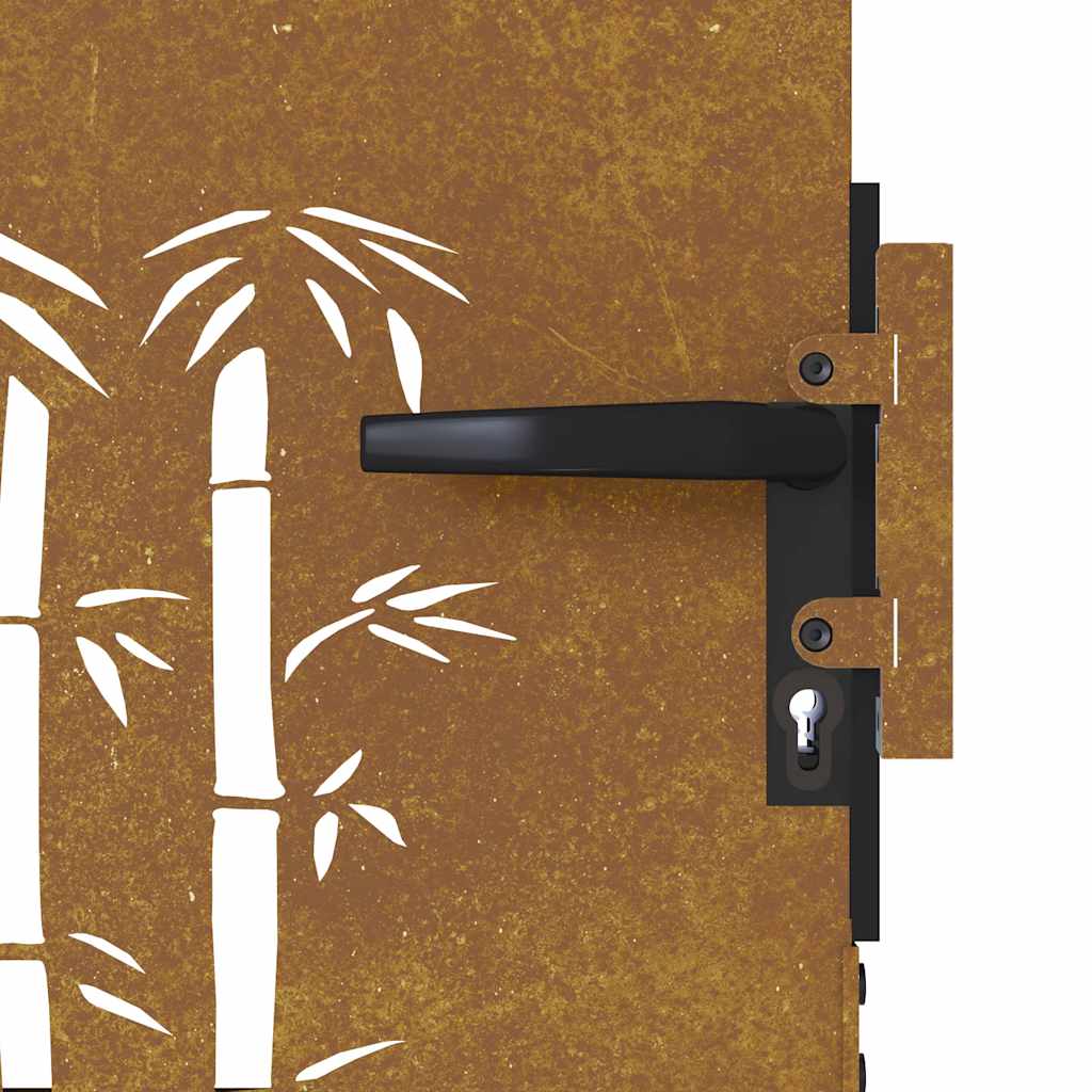 Sodo vartai, 85x75 cm, Corten plienas, bambuko dizainas