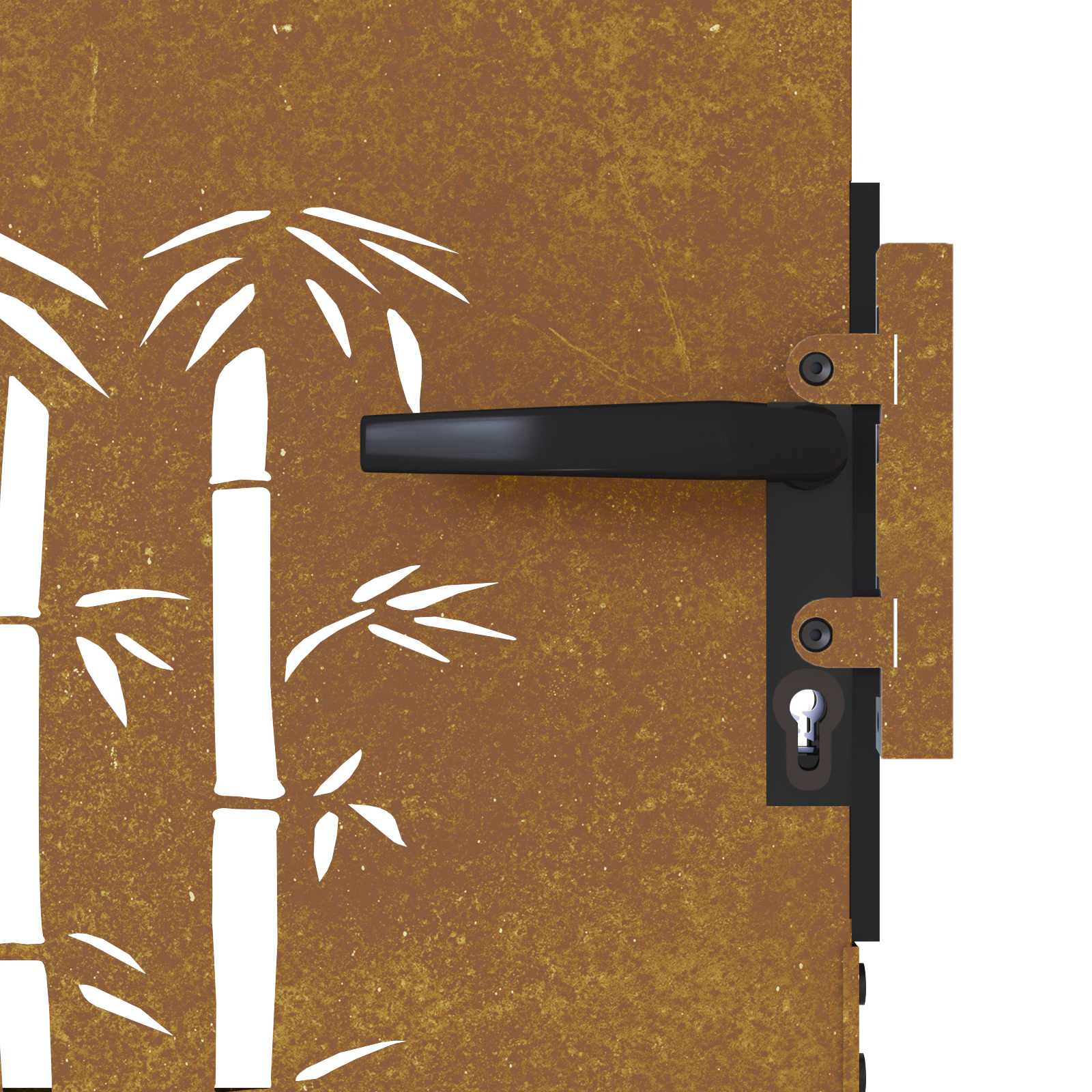 Sodo vartai, 85x100 cm, Corten plienas, bambuko dizainas