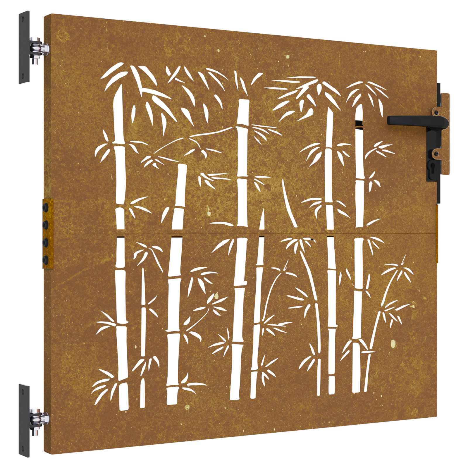 Sodo vartai, 85x100 cm, Corten plienas, bambuko dizainas