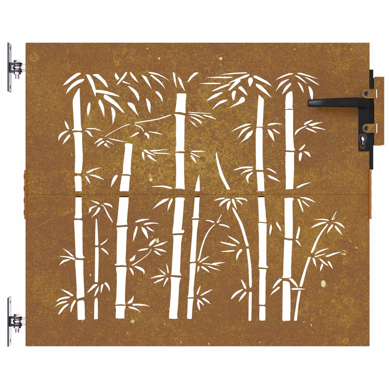 Sodo vartai, 85x100 cm, Corten plienas, bambuko dizainas