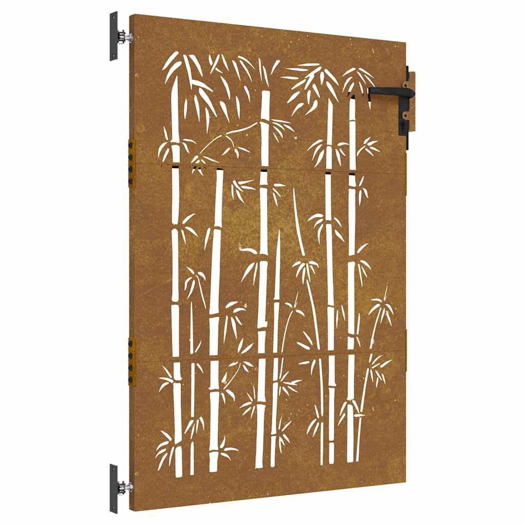 Sodo vartai, 85x125 cm, Corten plienas, bambuko dizainas