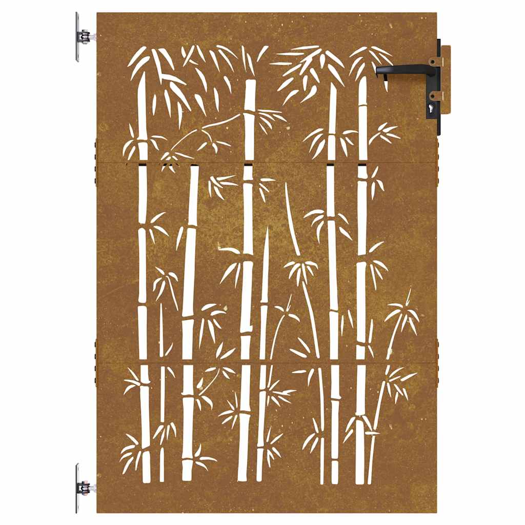 Sodo vartai, 85x125 cm, Corten plienas, bambuko dizainas