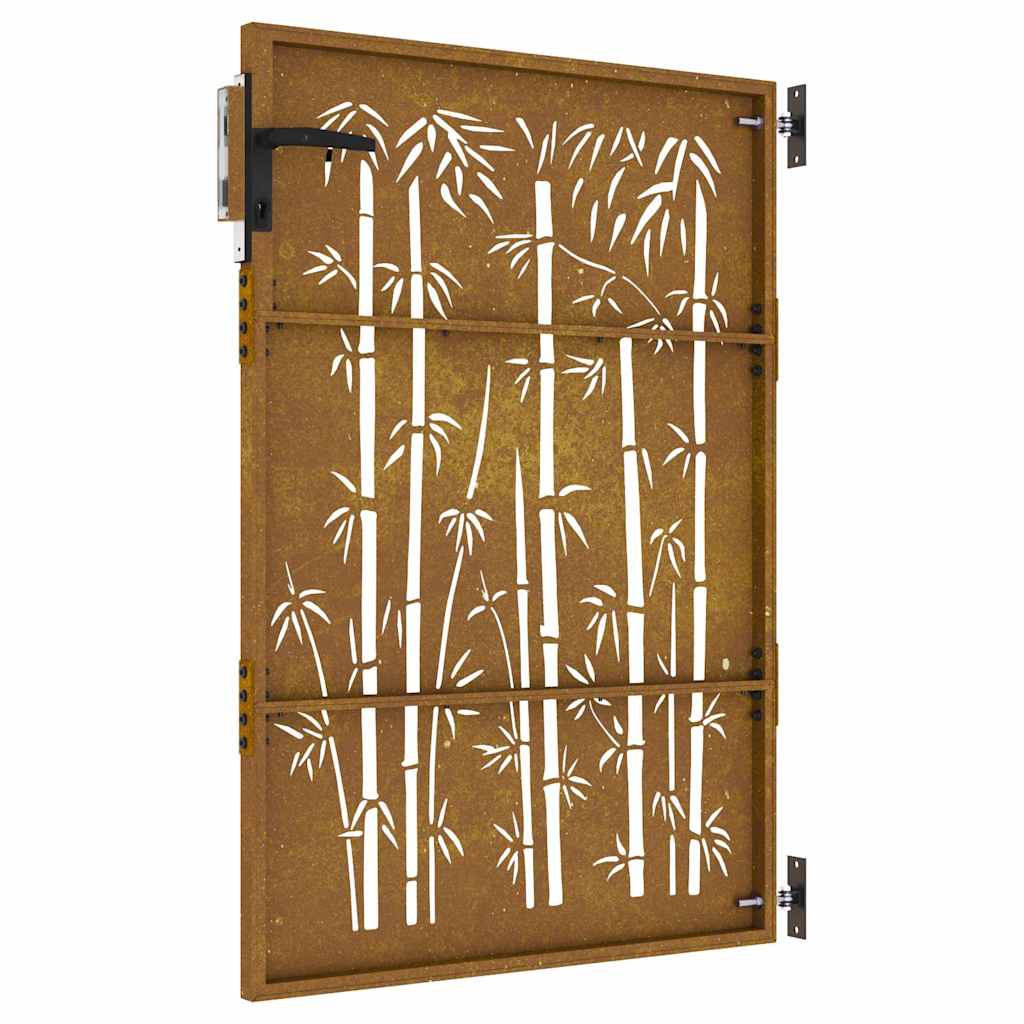 Sodo vartai, 85x125 cm, Corten plienas, bambuko dizainas