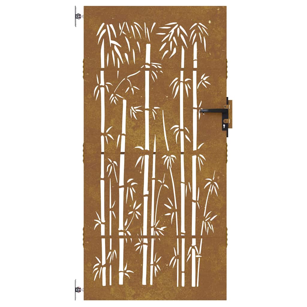 Sodo vartai, 85x175 cm, Corten plienas, bambuko dizainas