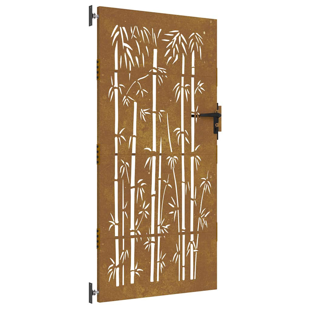 Sodo vartai, 85x200 cm, Corten plienas, bambuko dizainas