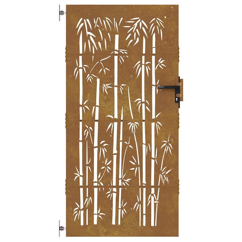 Sodo vartai, 85x200 cm, Corten plienas, bambuko dizainas
