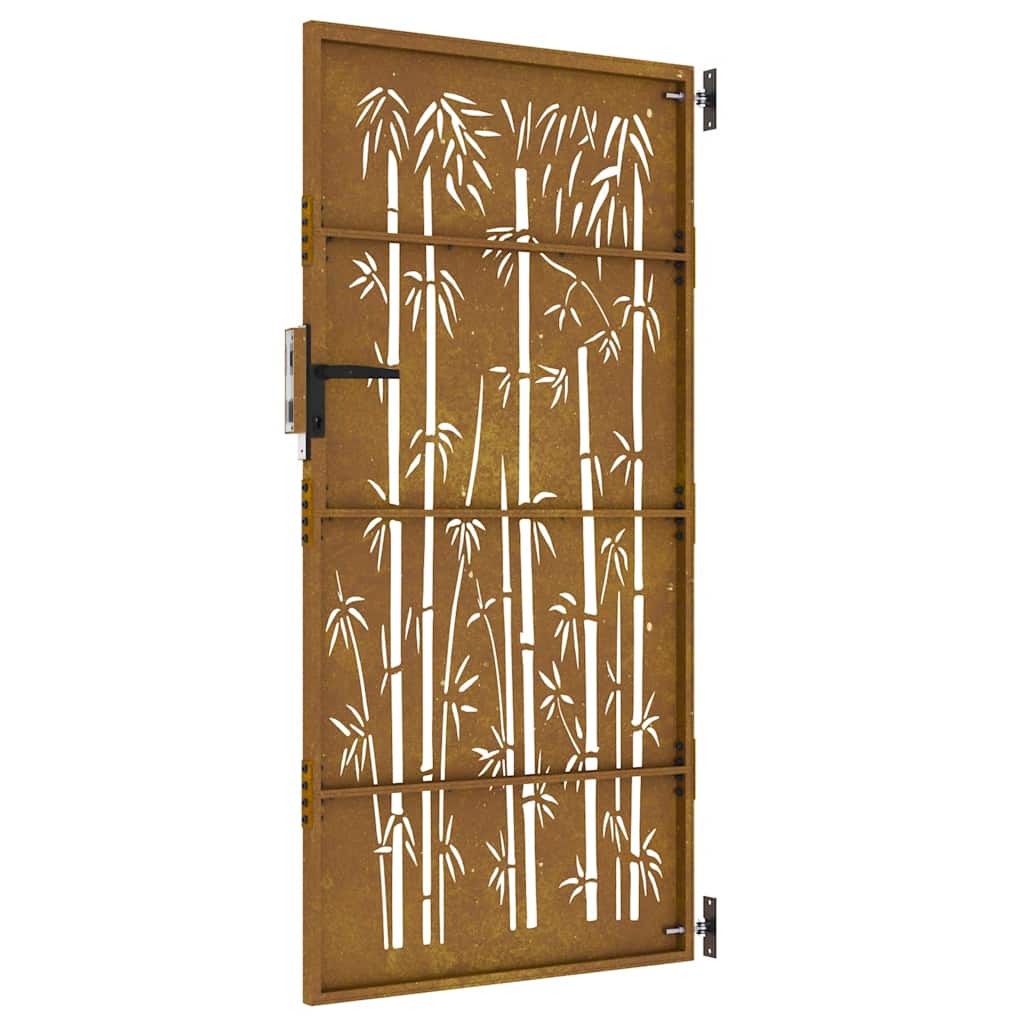Sodo vartai, 85x200 cm, Corten plienas, bambuko dizainas