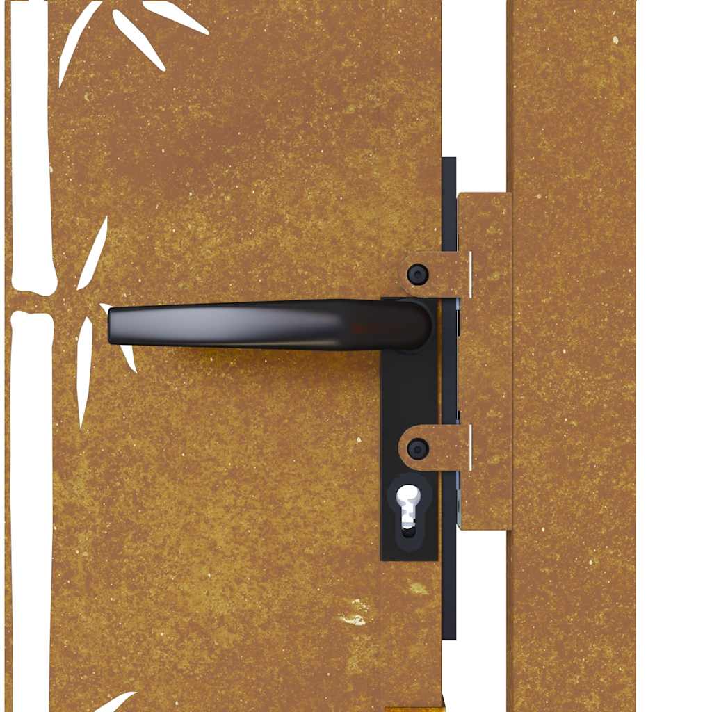 Sodo vartai, 100x75 cm, Corten plienas, bambuko dizainas